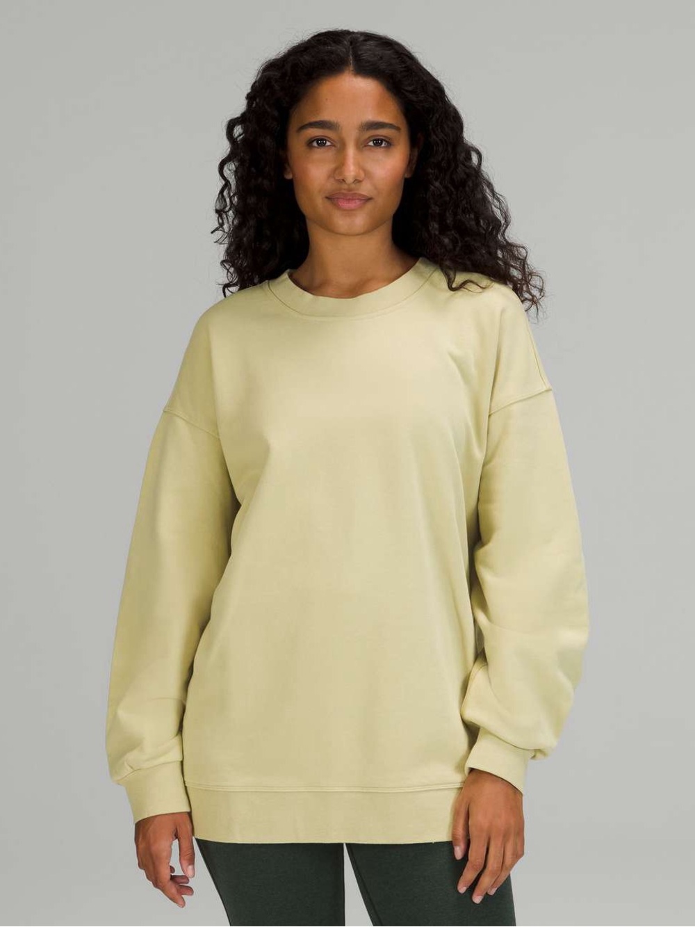 Lululemon Perfectly Oversized Crewneck Sweatshirt Sz 12 Dew Green Cotton Terry